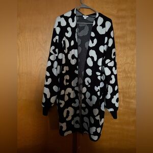 Leopard Print Black and Gray Women's Sweater